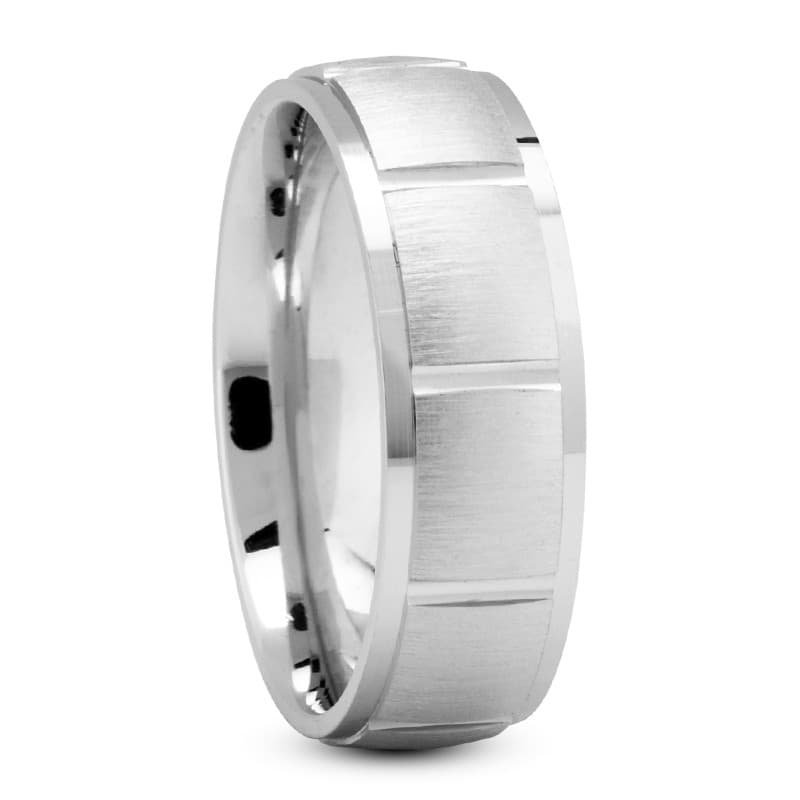 Mens 14KT White Gold Platinum Traditional Wedding Band M1101