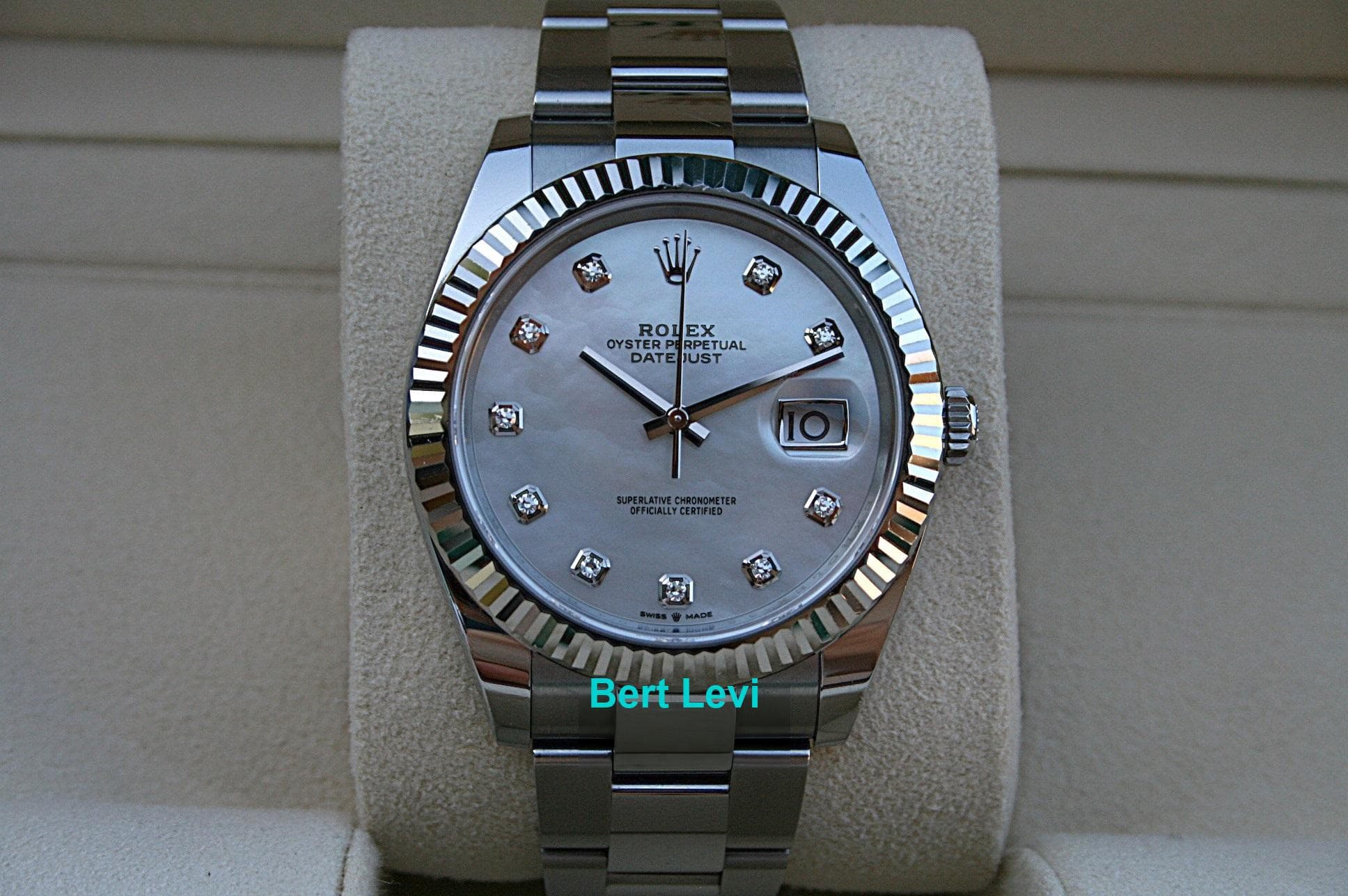 ROLEX 126334 DATEJUST 41 WATCH MOTHER OF PEARL DIAMOND DIAL