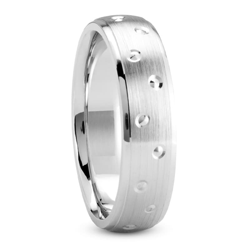 Mens 14KT White Gold Platinum Traditional Wedding Band M388