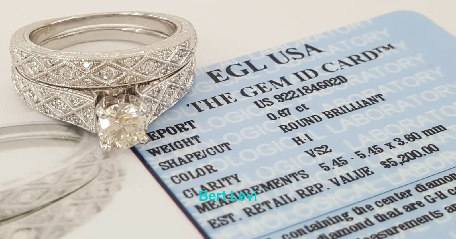 Round Brilliant Cut Diamond Engagement Ring Set 1.11 ct 14K Rtl $5,200
