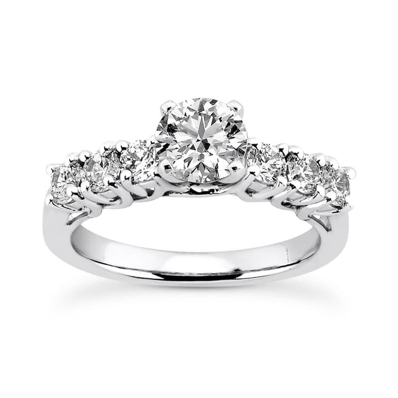 Ladies 14KT White Gold Platinum Fancy Engagement Ring ENR7840