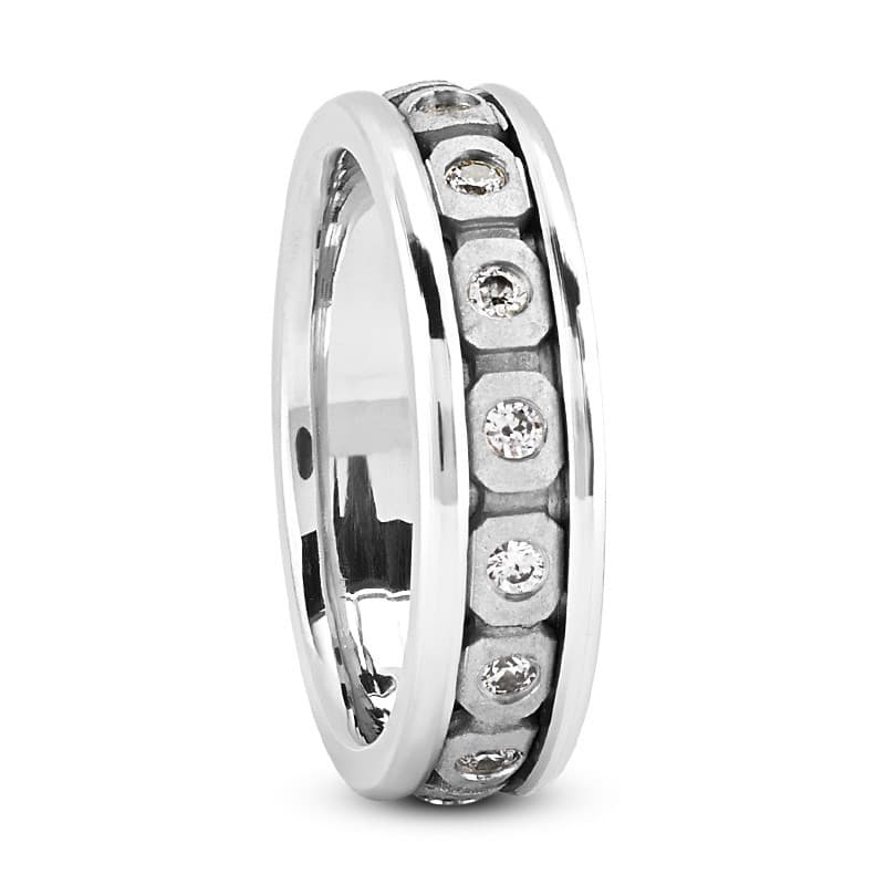 Ladies 14KT White Gold Platinum Traditional Wedding Band DB1178-7-RD