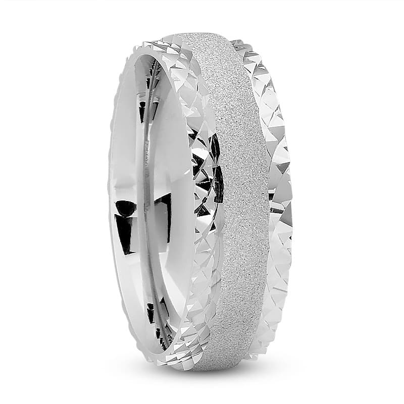 Mens 14KT White Gold Platinum Traditional Wedding Band M704