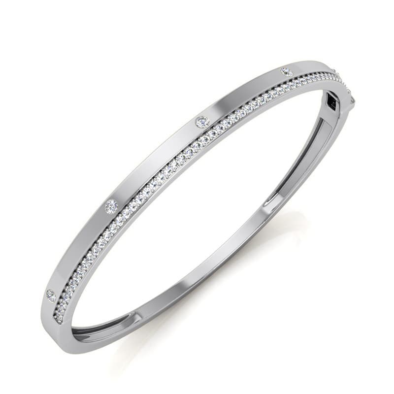 Ladies 14KT White Gold Platinum Bangle BGL218-7