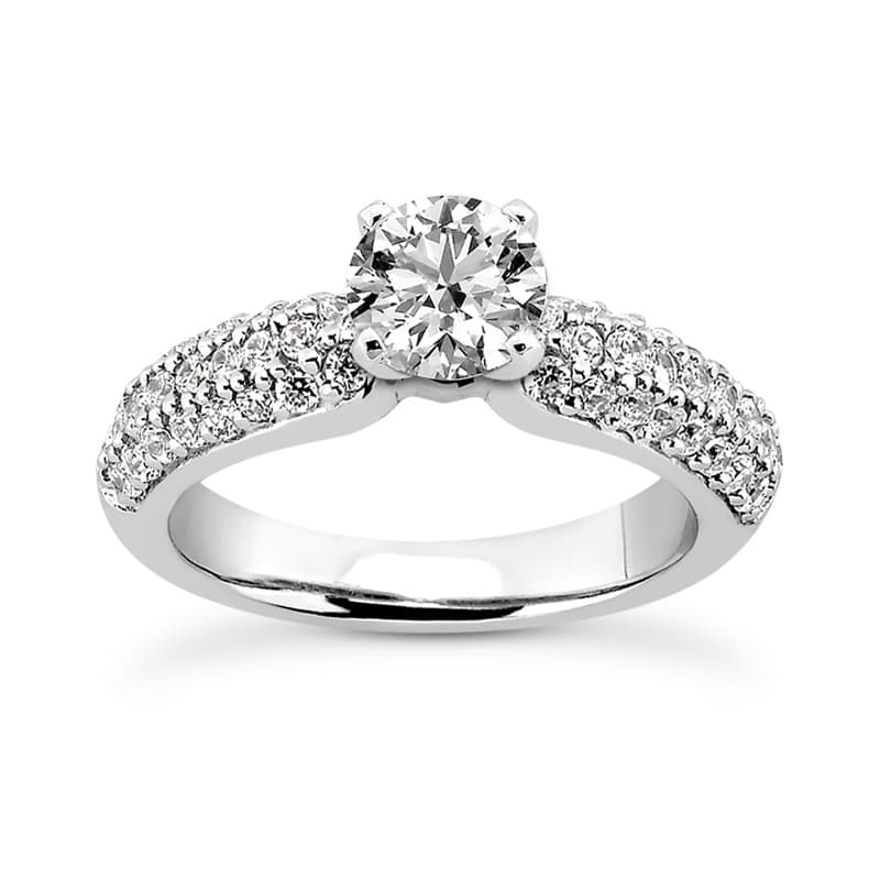 Ladies 14KT White Gold Platinum Fancy Engagement Ring ENR7641