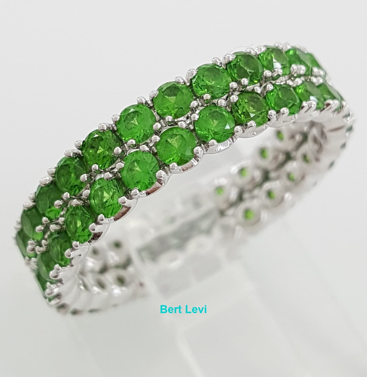 SPARK Creations Tsavorite Full Circle Eternity Ring 2.1 mm 18k White Gold $3,920