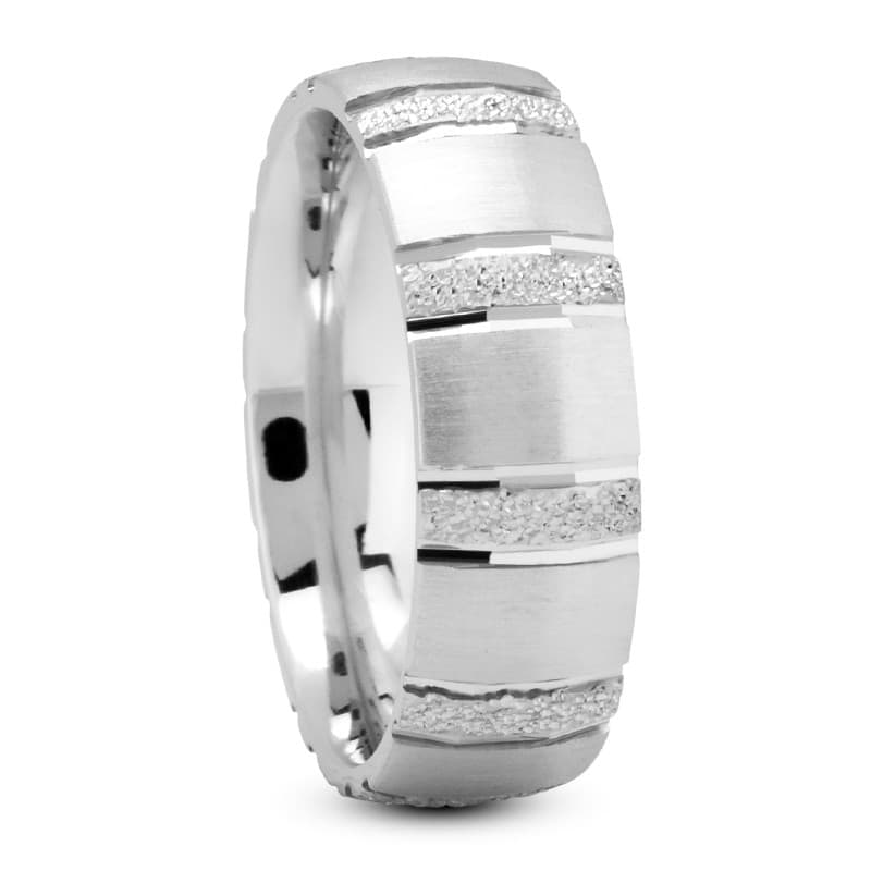 Mens 14KT White Gold Platinum Traditional Wedding Band M1153