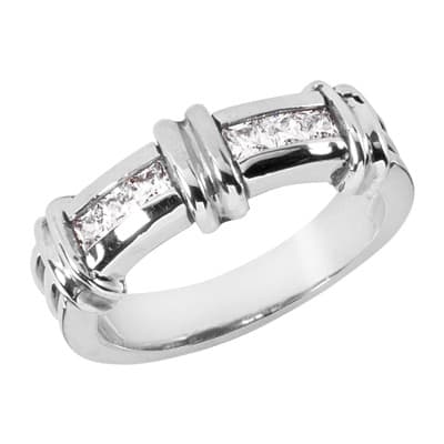Mens 14KT White Gold Platinum Wedding Band MR1236