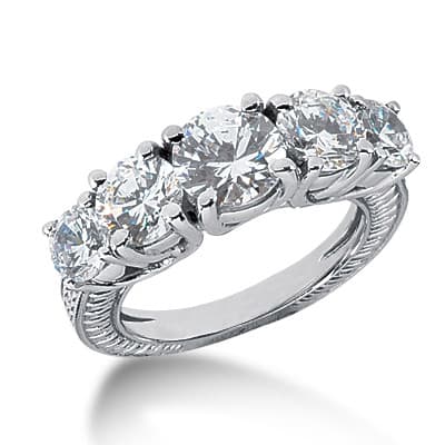 Ladies 14KT White Gold Platinum Antique Engagement Ring ENR3000