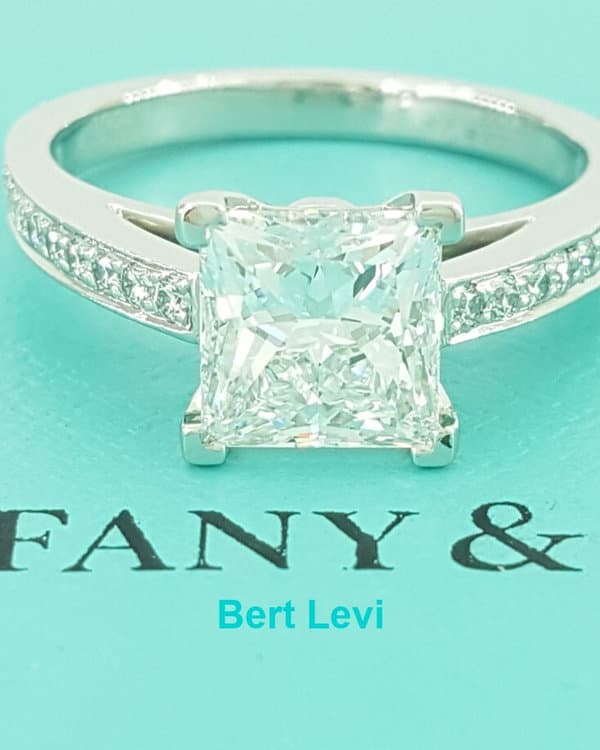 Tiffany & Co Grace Princess Diamond Platinum Engagement Ring 1.98 ct Retail $42K