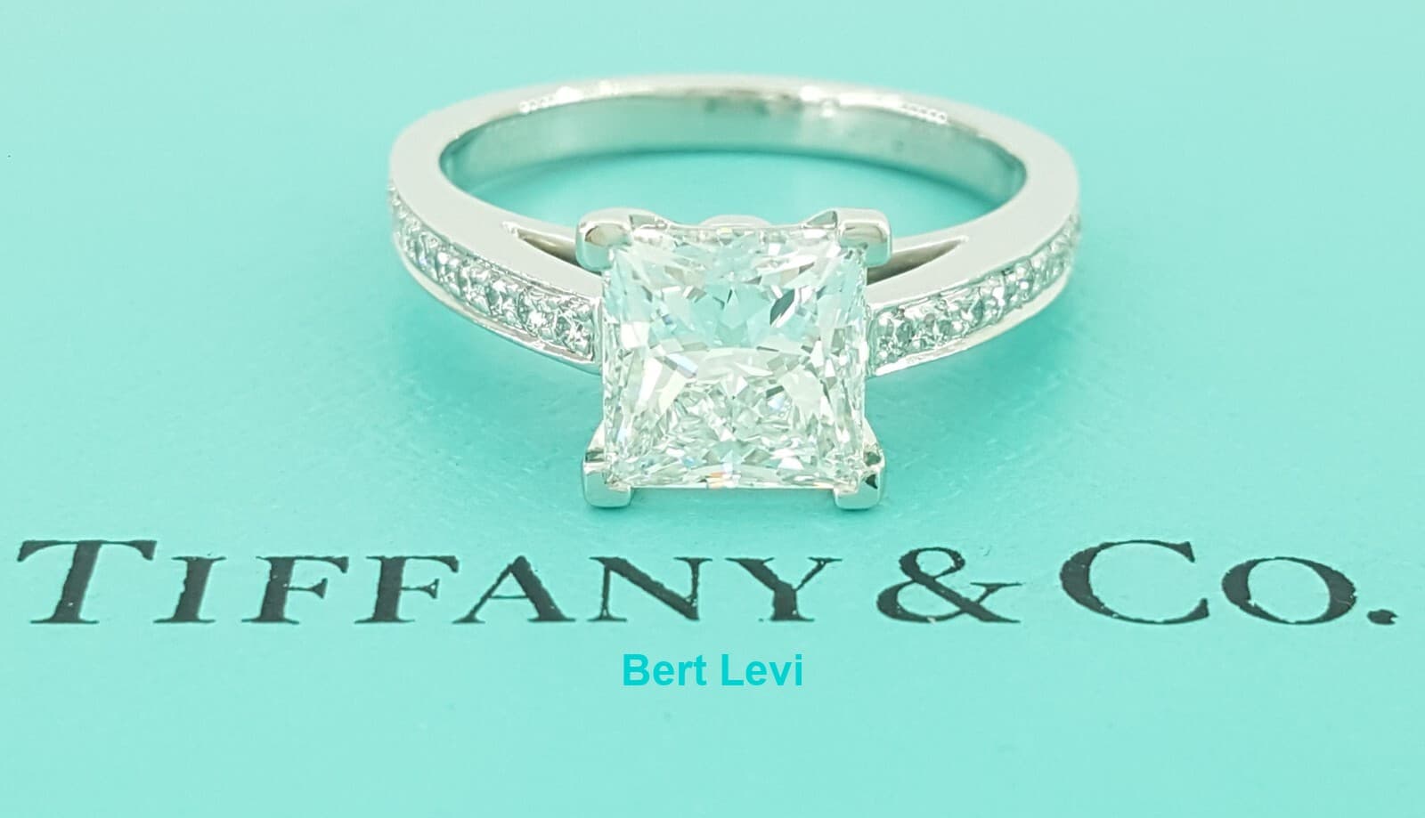 Tiffany & Co Grace Princess Diamond Platinum Engagement Ring 1.98 ct Retail $42K