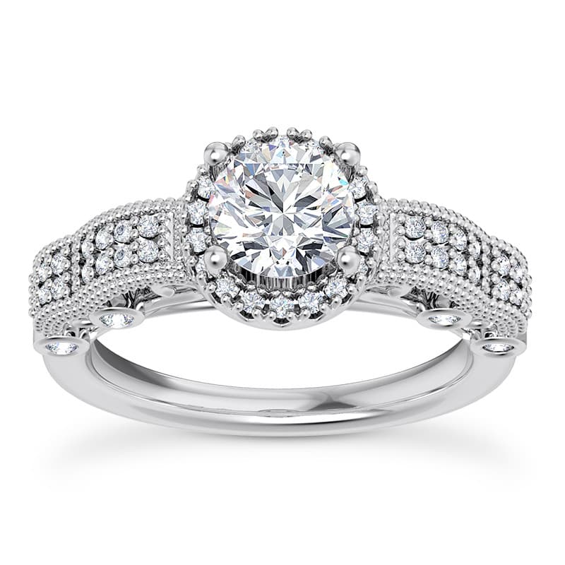 Ladies 14KT White Gold Platinum Engagement Sets ENS2211-1.50-A