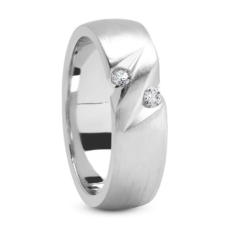 Ladies 14KT White Gold Platinum Traditional Wedding Band DB1138-RD