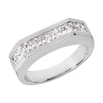 Mens 14KT White Gold Platinum Wedding Band MR1264
