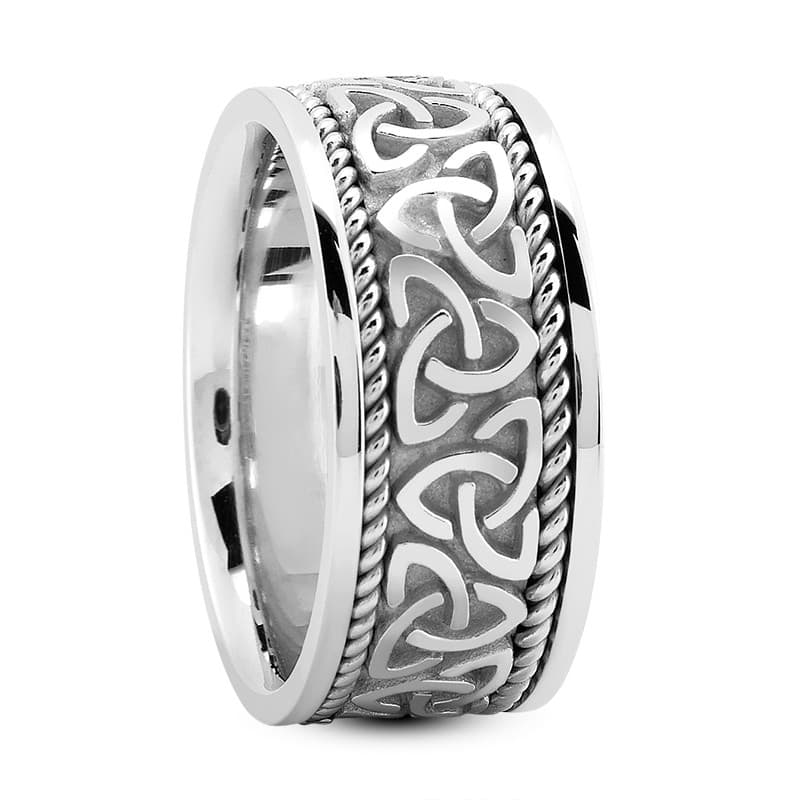 Ladies 14KT White Gold Platinum Traditional Wedding Band HM209