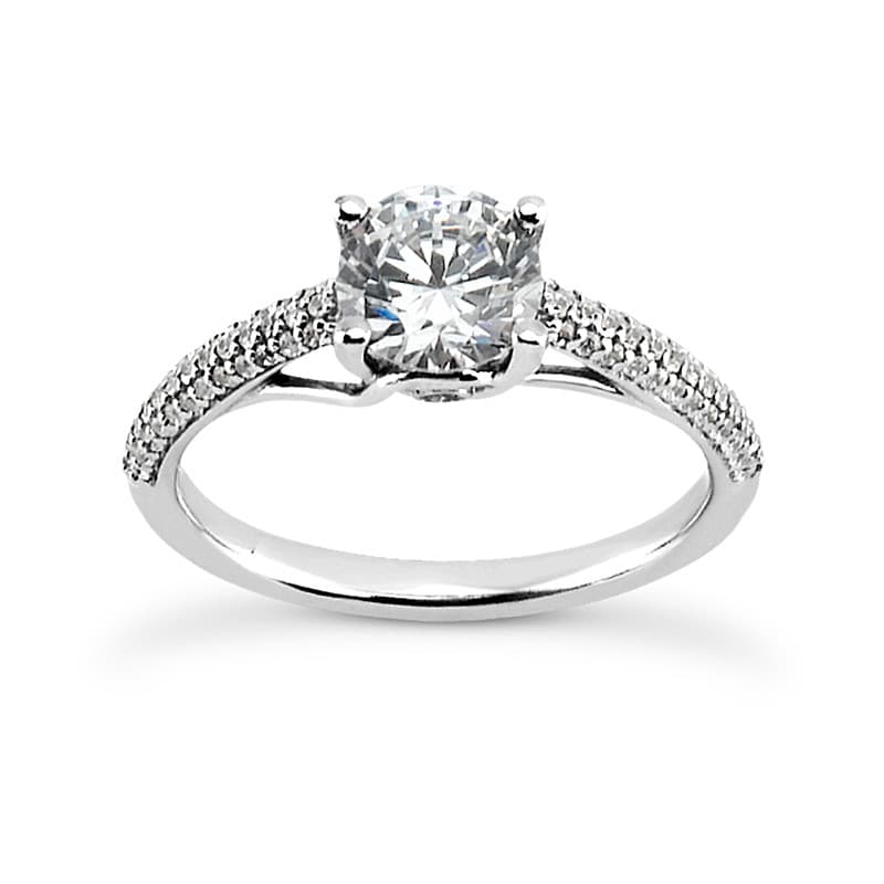 Ladies 14KT White Gold Platinum Fancy Engagement Set ENS2068-1.50-A