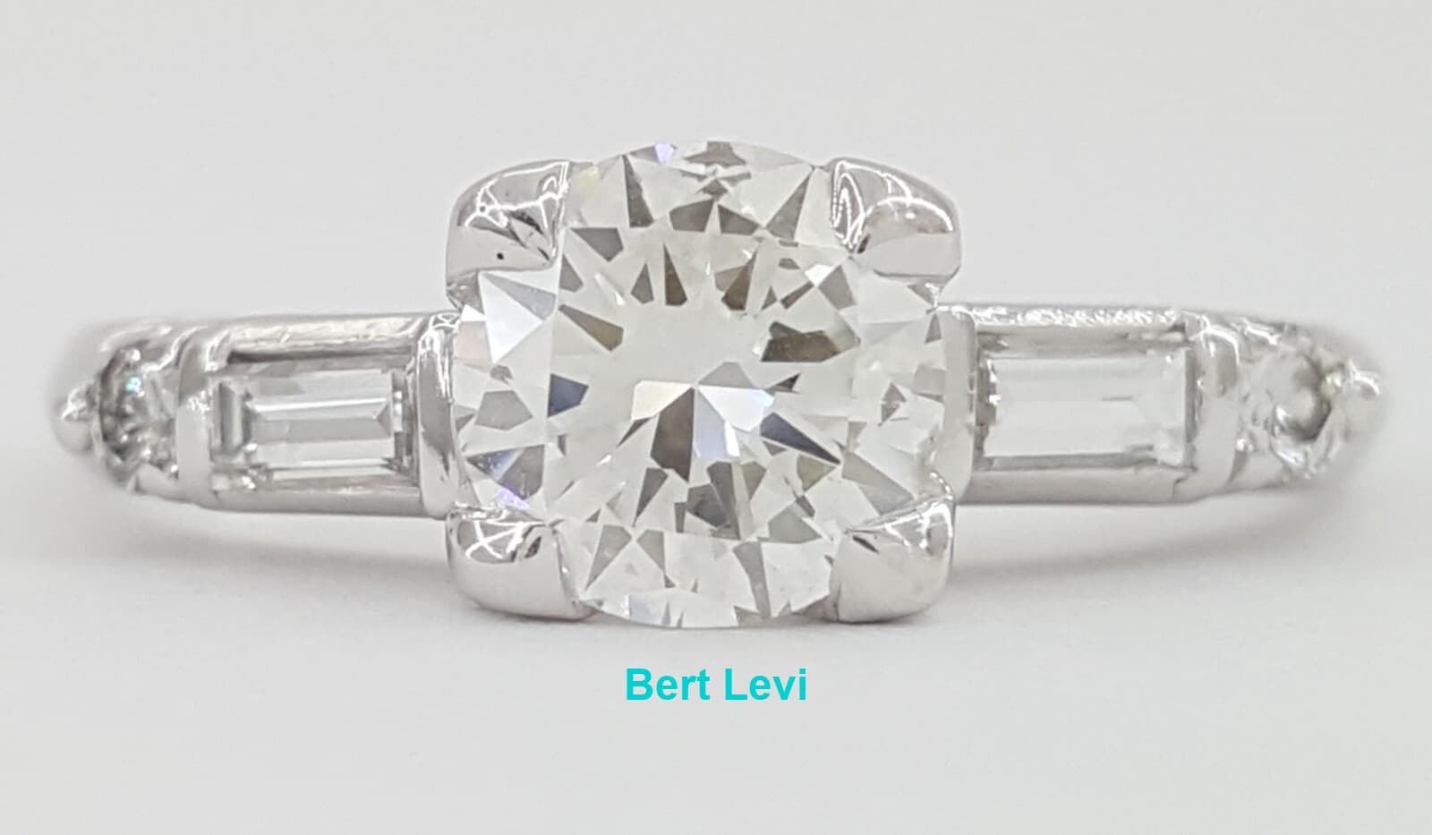 Vintage Old European Cut Diamond Three Stone Engagement Ring Platinum 0.95 ct