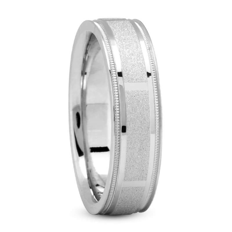 Mens 14KT White Gold Platinum Traditional Wedding Band M233