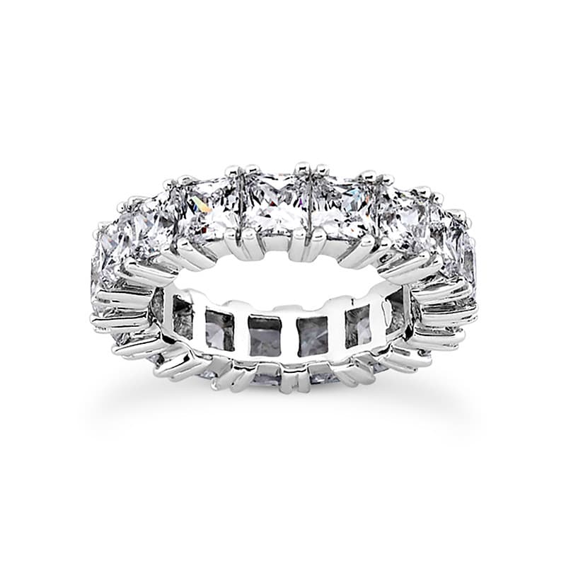 Ladies 14KT White Gold Platinum Eternity Wedding Band EWB181-3.5-4