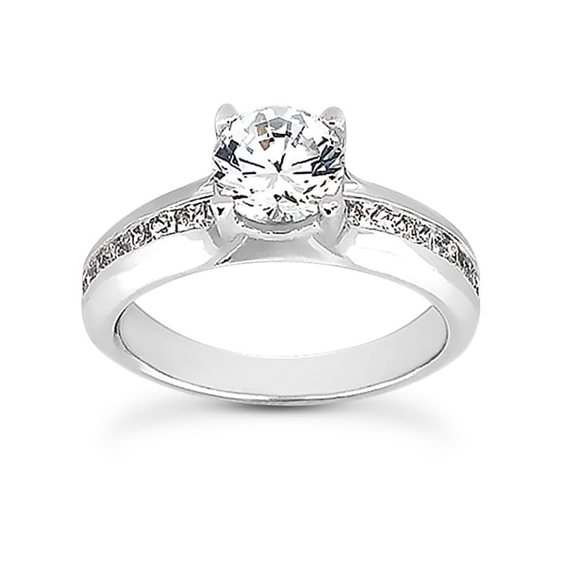 Ladies 14KT White Gold Platinum Fancy Engagement Set ENS1667-A
