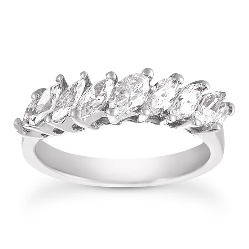 Ladies 14KT White Gold Platinum Diamond Wedding Band WB1740