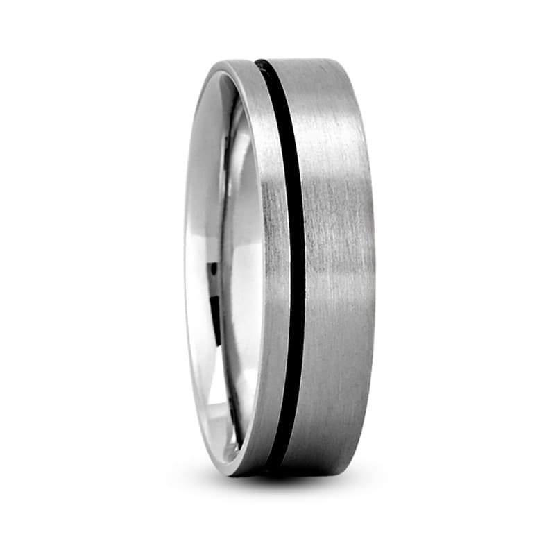 Mens 14KT White Gold Platinum Traditional Wedding Band M8012