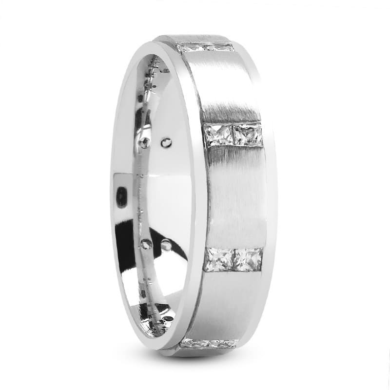 Ladies 14KT White Gold Platinum Traditional Wedding Band DB1182-PR