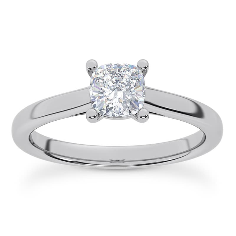 Ladies 14KT White Gold Platinum Fancy Engagement Set ENS2417-5.5x5.5-CU-A