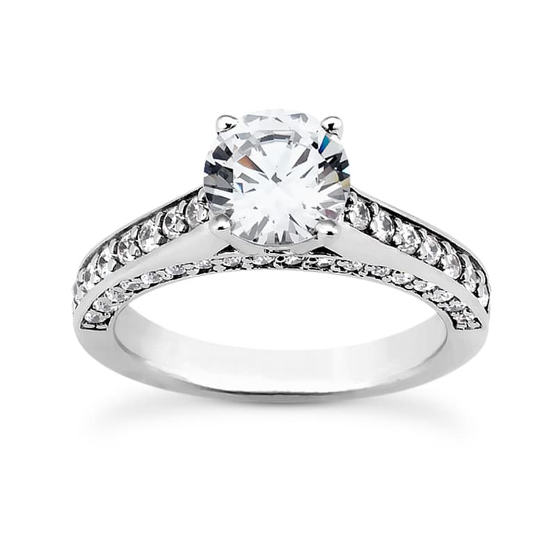 Ladies 14KT White Gold Platinum Fancy Engagement Ring ENR7170