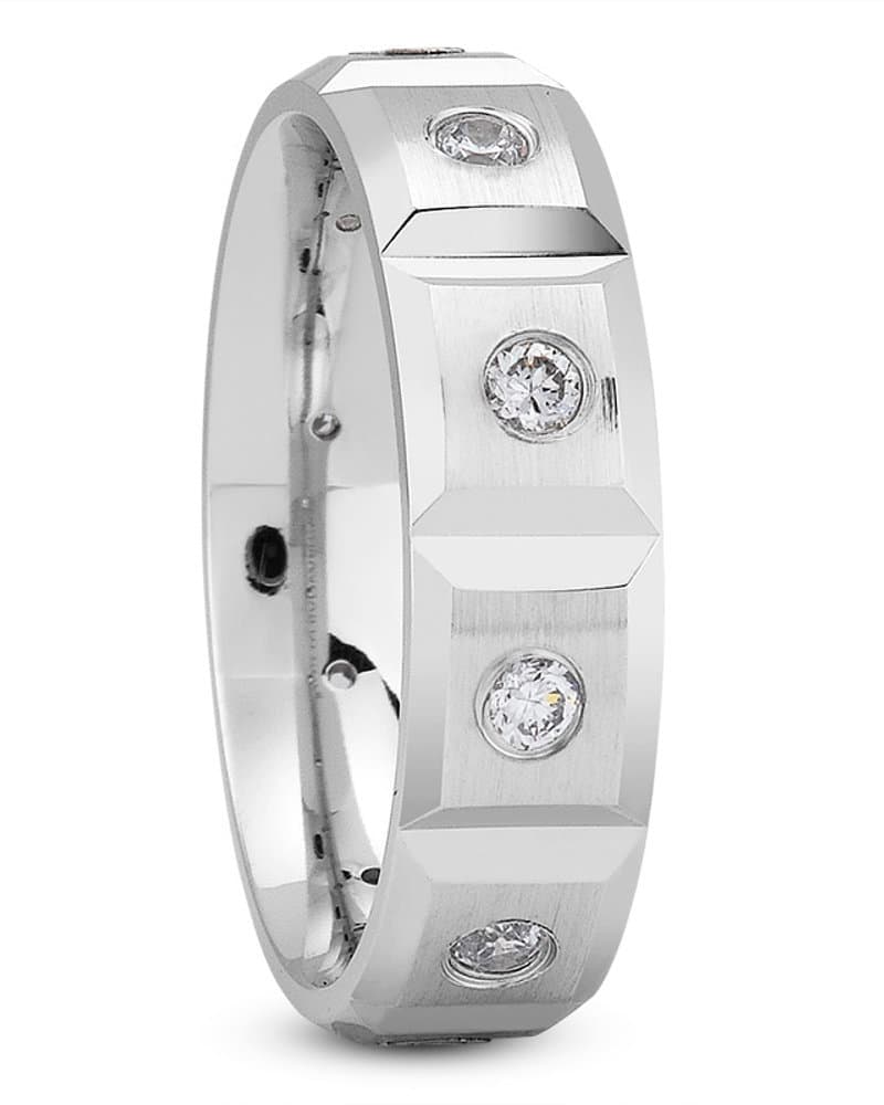 Ladies 14KT White Gold Platinum Traditional Wedding Band DB1002-7-RD