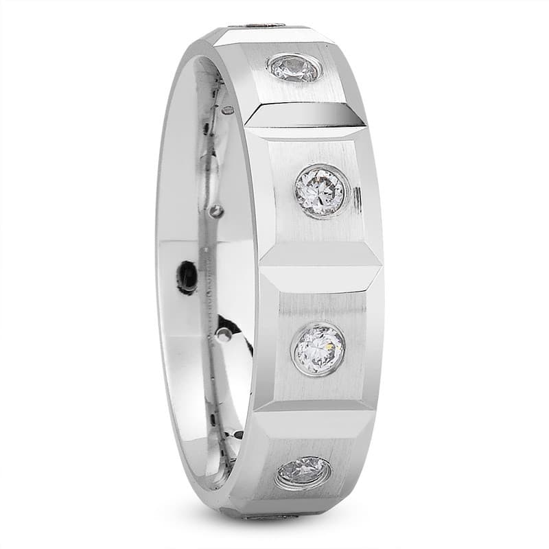 Ladies 14KT White Gold Platinum Traditional Wedding Band DB1002-7-RD