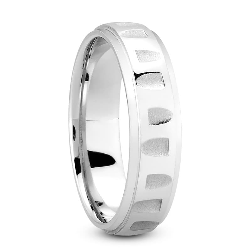 Mens 14KT White Gold Platinum Traditional Wedding Band M1126