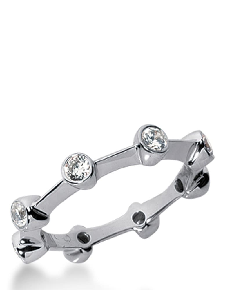 Ladies 14KT White Gold Platinum Eternity Wedding Band EWB118-10-5