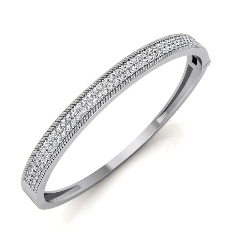 Ladies 14KT White Gold Platinum Bangle BGL216-7