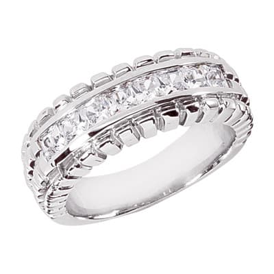 Mens 14KT White Gold Platinum Wedding Band MR1045