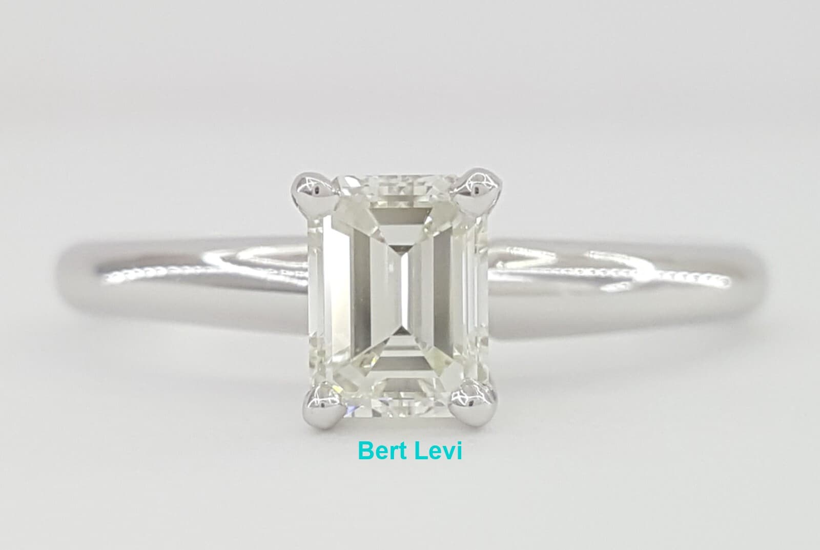 Emerald Cut Diamond Solitaire Engagement Ring 0.5 ct 14k W Gold Rtl $2,750