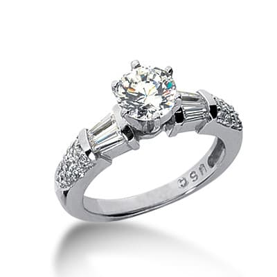 Ladies 14KT White Gold Platinum Fancy Engagement Ring ENR1809