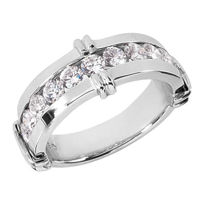 Mens 14KT White Gold Platinum Wedding Band MR1278