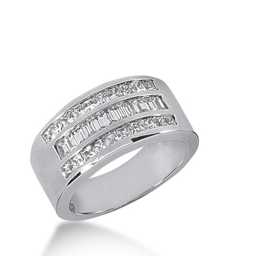 Ladies 14KT White Gold Platinum Diamond Wedding Band WB2355