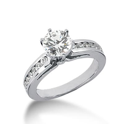 Ladies 14KT White Gold Platinum Fancy Engagement Ring ENR1057