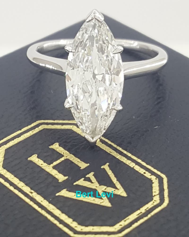 Vintage Harry Winston Marquise Engagement Ring 2.66 ct Made by Jacques Timey