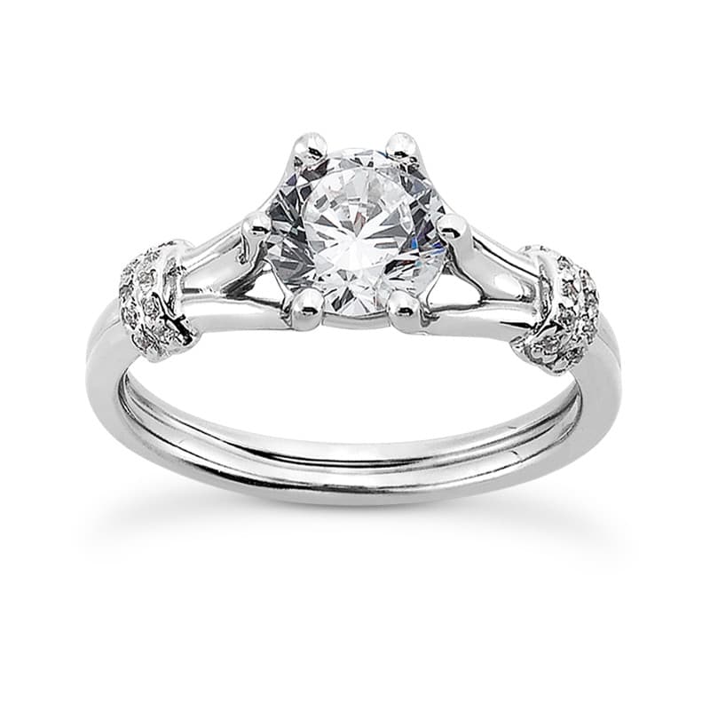 Ladies 14KT White Gold Platinum Fancy Engagement Ring ENR9152-1