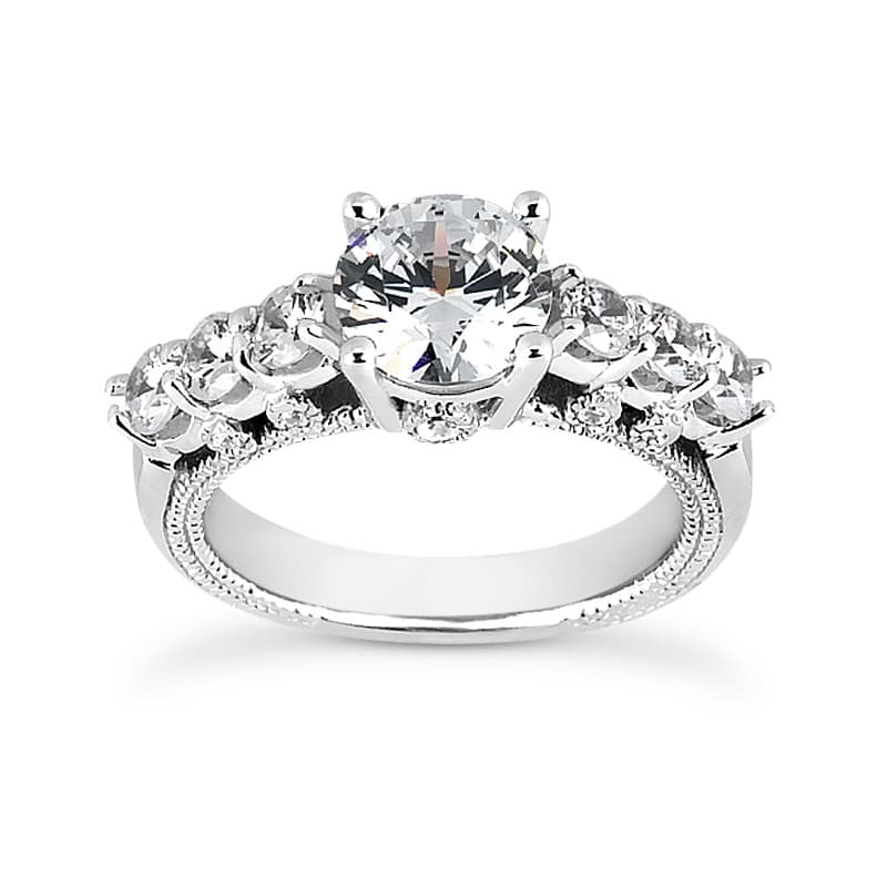 Ladies 14KT White Gold Platinum Fancy Engagement Ring ENR6856