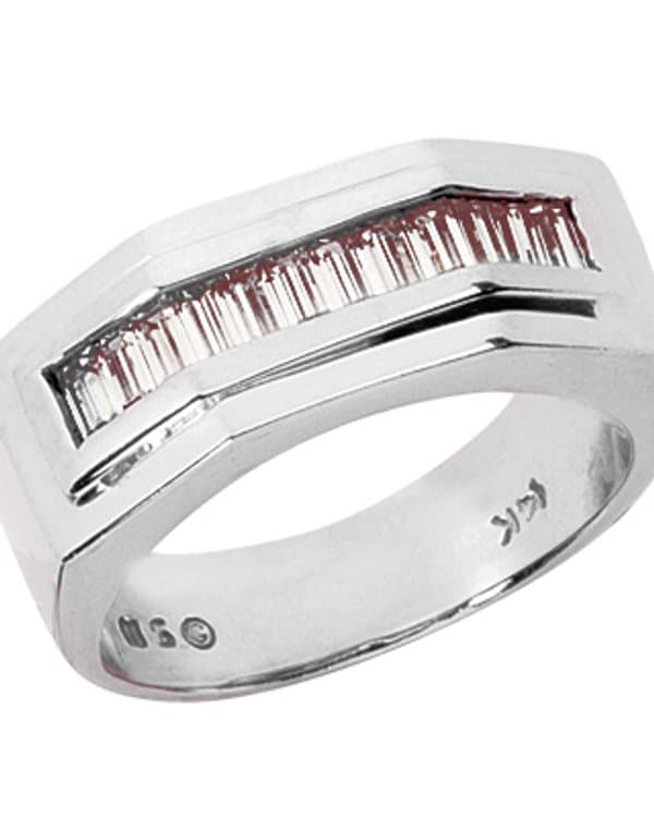 Ladies 14KT White Gold Platinum Wedding Band Set WBS137-G