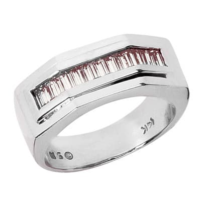 Ladies 14KT White Gold Platinum Wedding Band Set WBS137-G