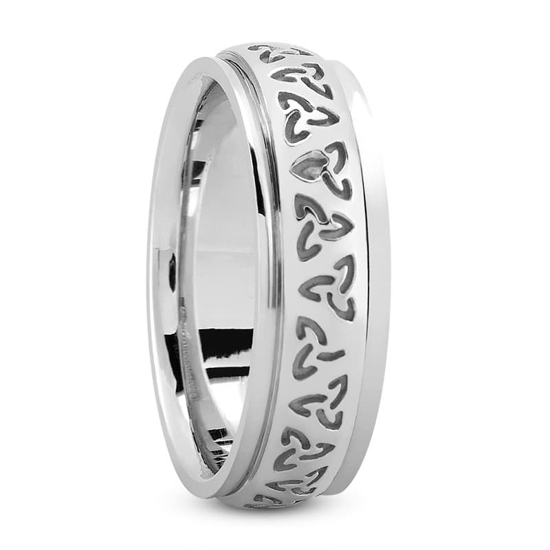 Ladies 14KT White Gold Platinum Traditional Wedding Band HM274