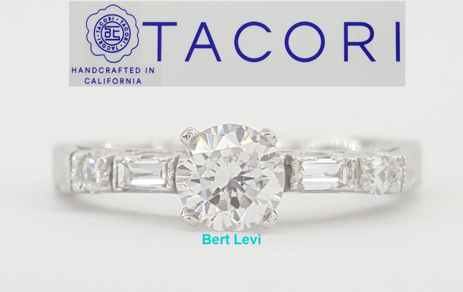 Tacori Crescent Platinum Semi-Mount Engagement Ring 0.15 ct Rtl $2,760