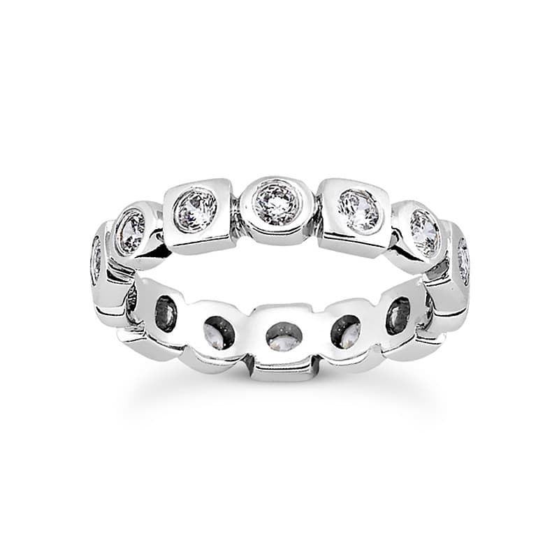 Ladies 14KT White Gold Platinum Eternity Wedding Band EWB197-4