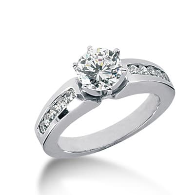 Ladies 14KT White Gold Platinum Fancy Engagement Ring ENR1061
