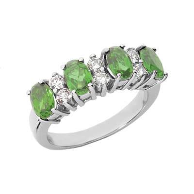 Ladies 14KT White Gold Platinum Color Stone Ring CSR1059